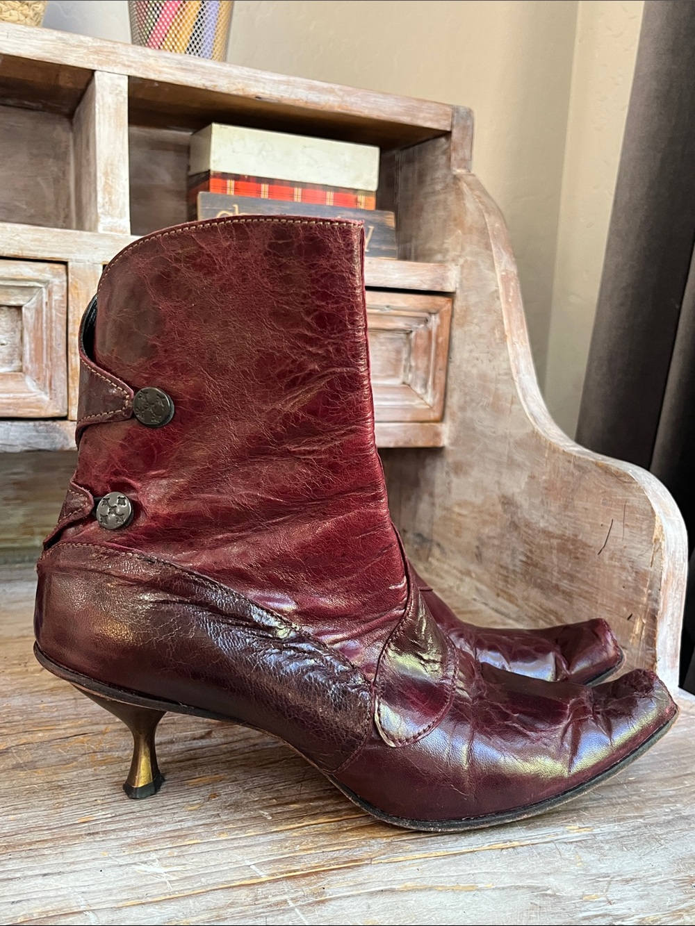 🤍 Cydwoq Boots Leather Maroon Deep Wine Size 40 Pointy Toe